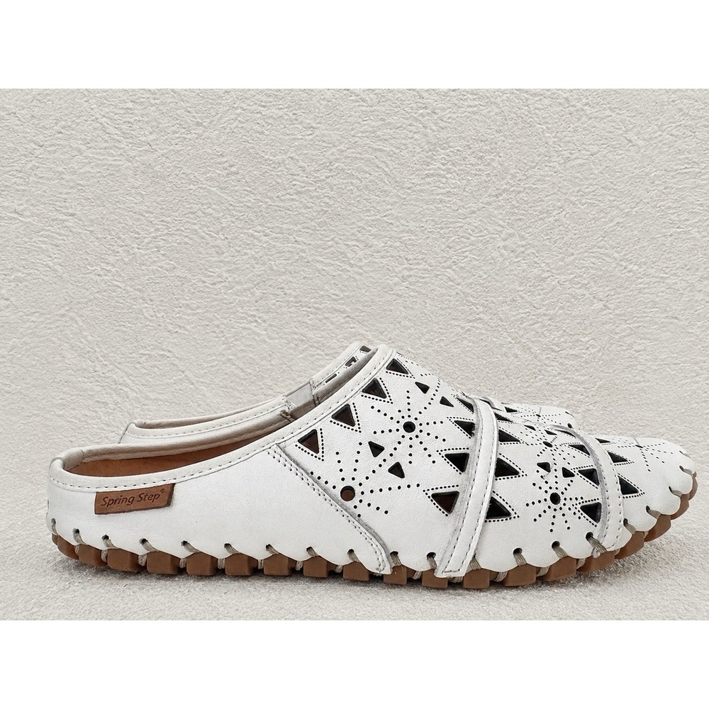 Spring Step Fusalide Laser Cut Slip On Leather Clogs Women's EU 41 New